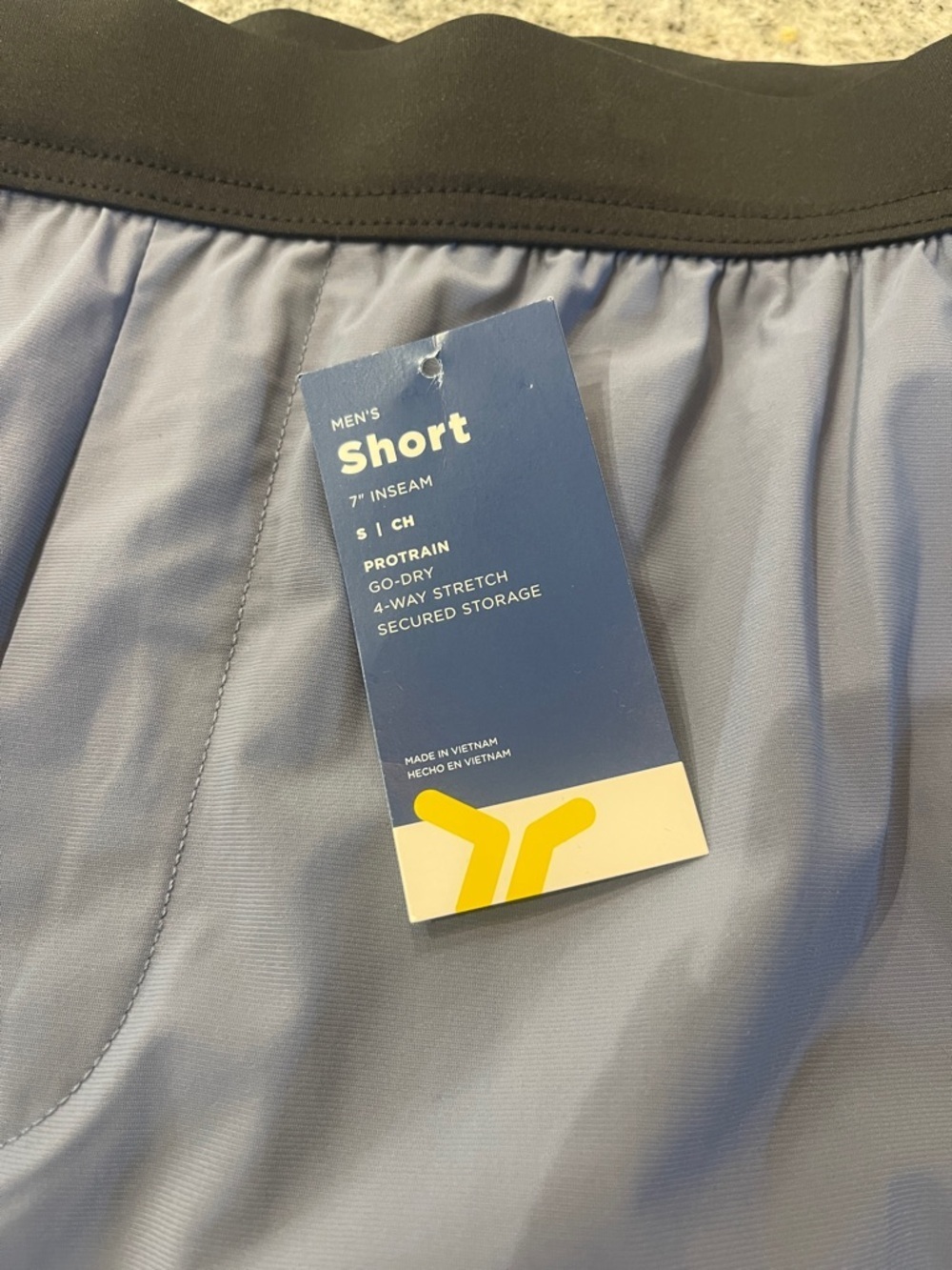 Men's Athletic Shorts 7” inseam - Slate Blue with Black Waistband - Picture 2 of 6